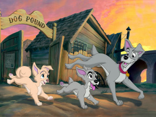 Картинка мультфильмы lady and the tramp