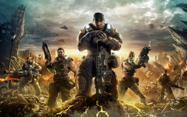 Обои картинки фото gears, of, war, видео, игры