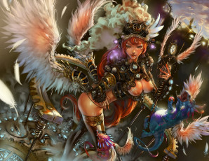 Картинка фэнтези красавицы+и+чудовища монстры жест девушка взгляд костюм крылья грудь