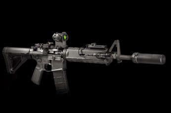 Картинка оружие автоматы глушитель фонарик карабин m4 штурмовая винтовка фон полуавтоматическая