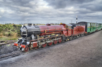 Картинка техника паровозы рельсы паровоз состав дорога железная