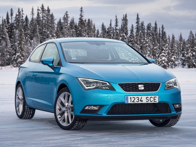 Обои картинки фото автомобили, seat, leon, синий, 2013, sc