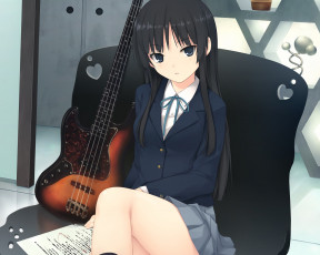 Картинка аниме k-on девушка взгляд фон