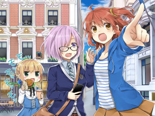 Картинка аниме fate stay+night взгляд девушки фон