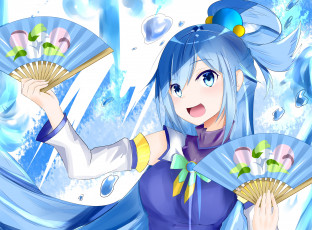 Картинка аниме kono+subarashii+sekai+ni+shukufuku+wo девушка взгляд фон