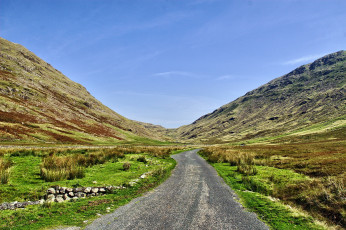 Картинка природа дороги трава камни дорога горы