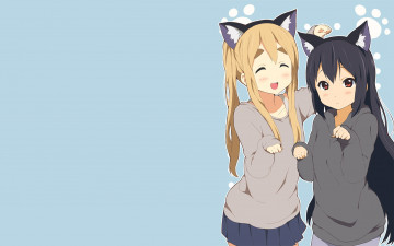 Картинка аниме k-on девушки взгляд фон