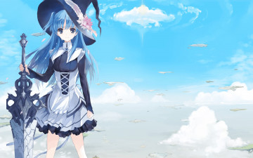 Картинка аниме оружие +техника +технологии фон взгляд девушка