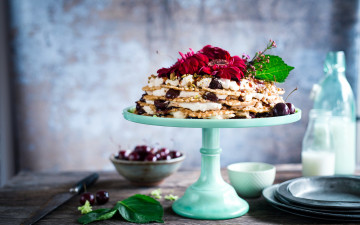 Картинка еда пирожные +кексы +печенье вишни