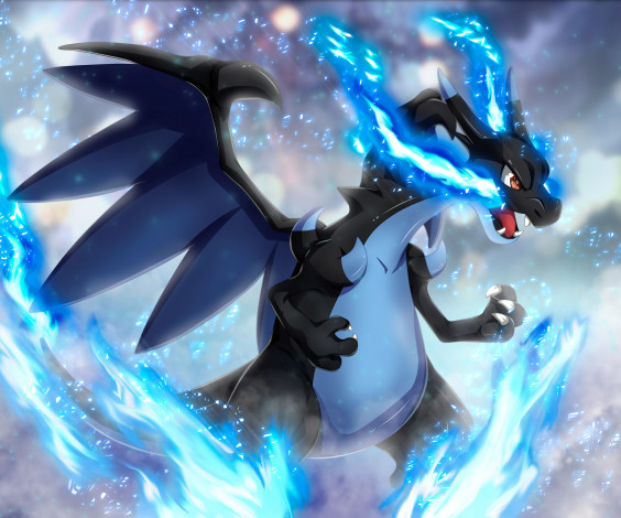 Обои картинки фото аниме, pokemon, mega, charizard