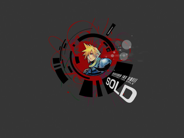 Обои картинки фото аниме, final fantasy, cloud, strife, воин