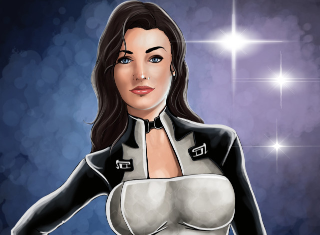 Обои картинки фото рисованное, люди, взгляд, девушка, фон