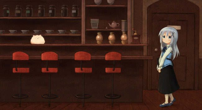 Обои картинки фото аниме, unknown,  другое, девушка, взгляд, фон