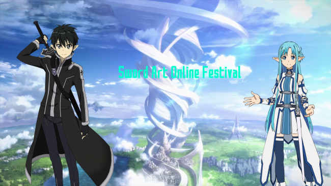 Обои картинки фото аниме, sword art online, эльфы, взгляд, фон