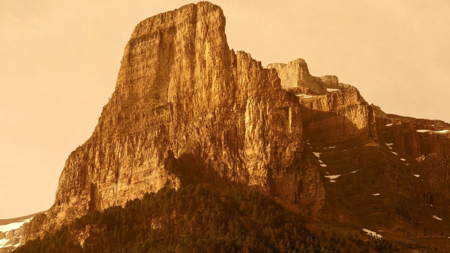 Обои картинки фото природа, горы, снег, гора, лес