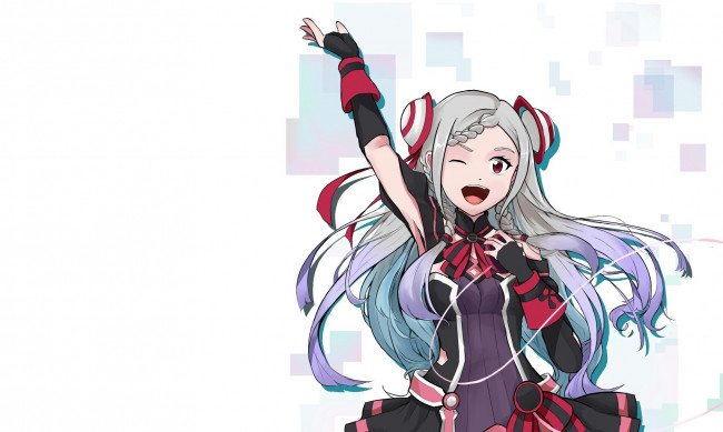 Обои картинки фото аниме, sword art online, девушка, взгляд, фон