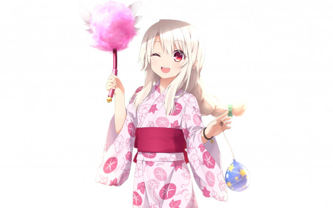 Обои картинки фото аниме, fate, stay night, девушка, взгляд, фон