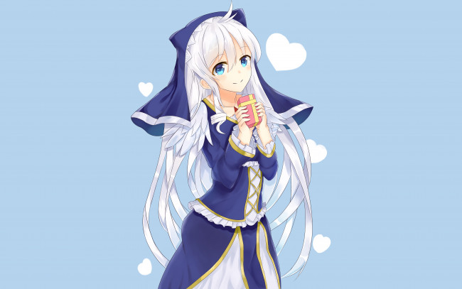 Обои картинки фото аниме, kono subarashii sekai ni shukufuku wo, девушка, взгляд, фон