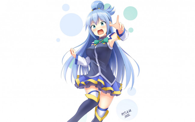 Обои картинки фото аниме, kono subarashii sekai ni shukufuku wo, взгляд, девушка, фон