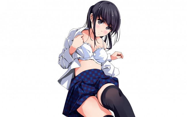 Обои картинки фото аниме, unknown,  другое, девушка, взгляд, фон