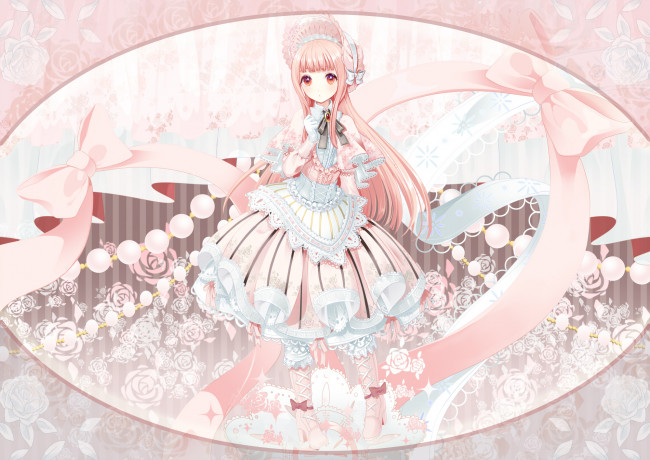 Обои картинки фото аниме, unknown,  другое, девушка, взгляд, фон