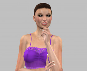 Картинка 3д+графика люди+ people девушка взгляд фон