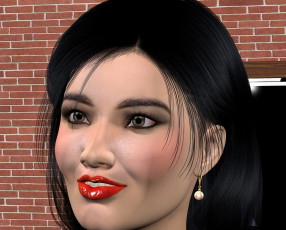 Картинка 3д+графика портрет+ portraits девушка взгляд фон