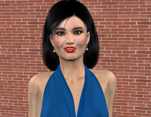 Картинка 3д+графика люди+ people девушка взгляд фон