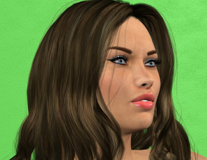 Картинка 3д+графика портрет+ portraits девушка взгляд фон
