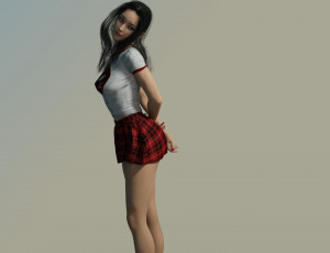 Картинка 3д+графика люди+ people девушка взгляд фон