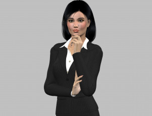 Картинка 3д+графика люди+ people девушка взгляд фон