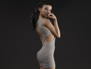 Картинка 3д+графика люди+ people девушка взгляд фон