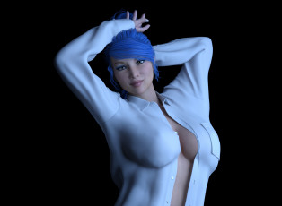 Картинка 3д+графика люди+ people девушка взгляд фон