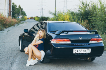 обоя автомобили, -авто с девушками, honda