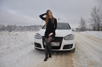 обоя автомобили, -авто с девушками, volkswagen, golf