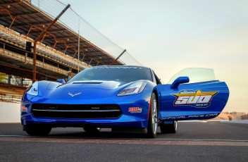 Картинка corvette+stingray+indy+500+pace+car+2013 автомобили corvette stingray indy 500 pace car 2013 blue
