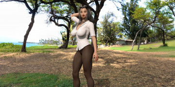 Картинка 3д+графика люди+ people девушка взгляд фон грудь