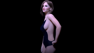 Картинка 3д+графика люди+ people взгляд фон девушка