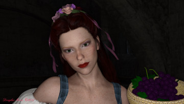 Картинка 3д+графика портрет+ portraits фон взгляд девушка