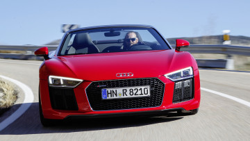 Картинка audi+r8+spyder+v10+rws+2018 автомобили audi красный 2018 rws v10 spyder r8