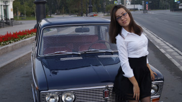 обоя автомобили, -авто с девушками, лада, 2103