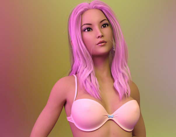 Обои картинки фото 3д графика, люди , people, девушка, взгляд, фон