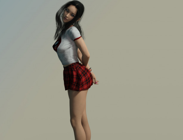 Обои картинки фото 3д графика, люди , people, девушка, взгляд, фон