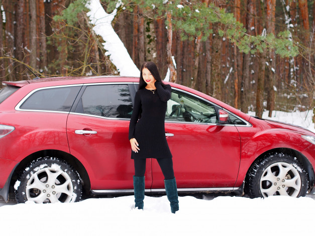 Обои картинки фото автомобили, -авто с девушками, mazda