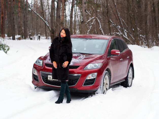 Обои картинки фото автомобили, -авто с девушками, mazda