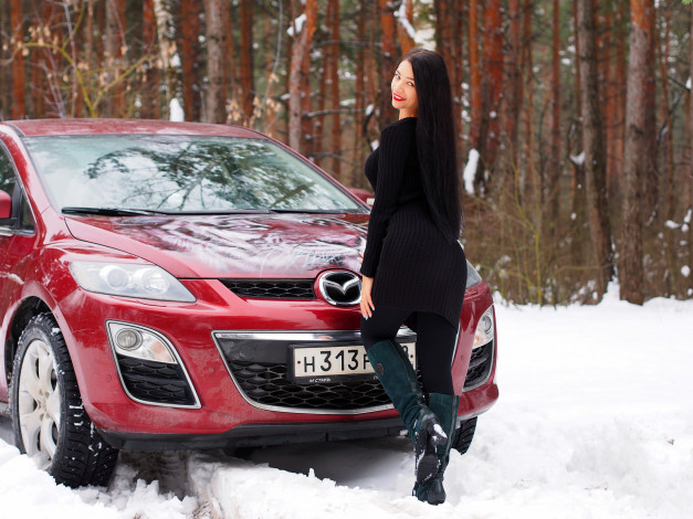 Обои картинки фото автомобили, -авто с девушками, mazda