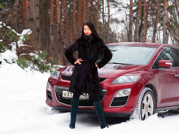 Обои картинки фото автомобили, -авто с девушками, mazda