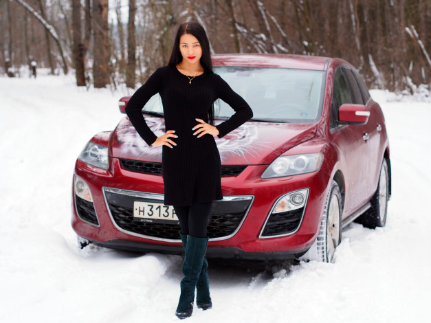 Обои картинки фото автомобили, -авто с девушками, mazda