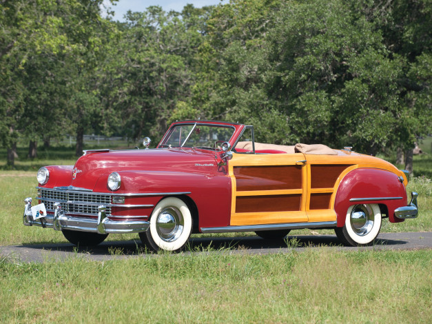 Обои картинки фото chrysler town & country convertible 1946, автомобили, chrysler, 1946, town, country, convertible