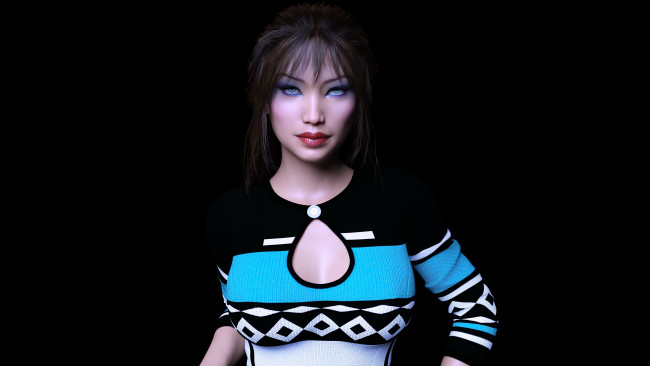 Обои картинки фото 3д графика, люди , people, девушка, взгляд, фон